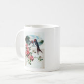 Stallschwalben und rosa Blume Kaffeetasse (Vorderseite Links)