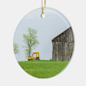 Stallszene mit Traktor Keramikornament (Links)