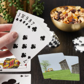 Stallszene mit Traktor Spielkarten (In Situ)