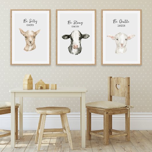 Stalltiere Kinderzimmer Tiere Personalisiert Bilderwand Sets