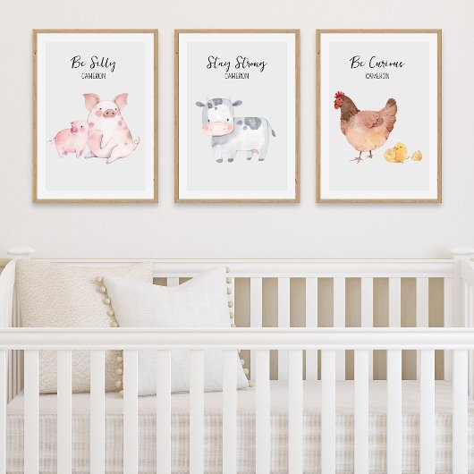 Stalltiere Kinderzimmer Tiere Personalisiert Bilderwand Sets