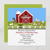 Stalltiere Spaß am 1. Geburtstag Einladung (Vorne/Hinten)