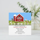 Stalltiere Spaß am 1. Geburtstag Einladung (Stehend Vorderseite)