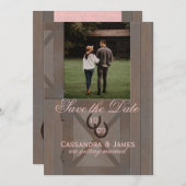 Stalltüren Save the Date mit Foto Einladung (Vorne/Hinten)