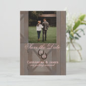 Stalltüren Save the Date mit Foto Einladung (Stehend Vorderseite)