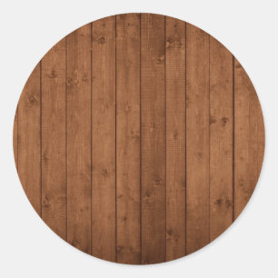 Stallwand aus alten Holzplanken - braun Runder Aufkleber