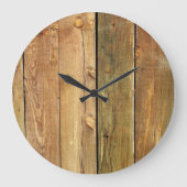 Stallwand, Holz, Holzplatten, Planen, rustikal Große Wanduhr (Vorderseite)