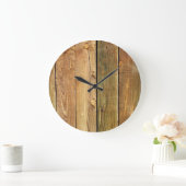 Stallwand, Holz, Holzplatten, Planen, rustikal Große Wanduhr (Zuhause)