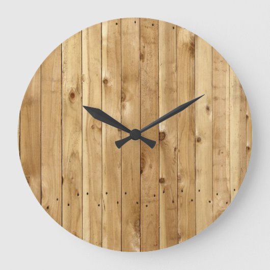 Stallwand, Holz, Holzplatten, Planen, rustikal Große Wanduhr (Vorderseite)