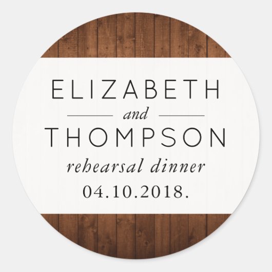 Stallwand, Holzplatten, Planken, rustikale Hochzei Runder Aufkleber (Vorderseite)