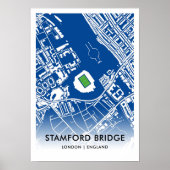 Stamford Bridge Stadium Map - Zuhause des Chelsea  Poster (Vorne)