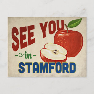 Stamford Connecticut Apfel - Vintage Reise Postkarte