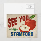 Stamford Connecticut Apple - Vintage Travel Postkarte (Vorne/Hinten)