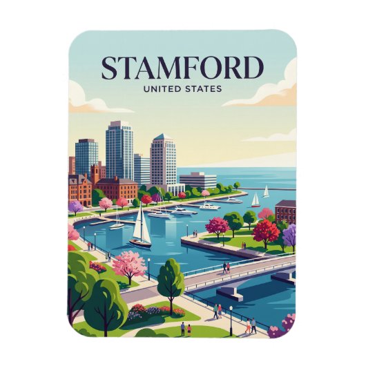 Stamford Connecticut Magnet (Vertikal)