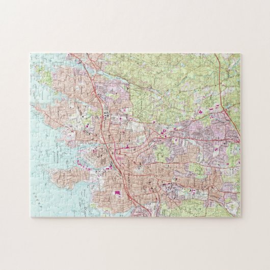 Stamford Connecticut Map (1987) Puzzle (Horizontal)