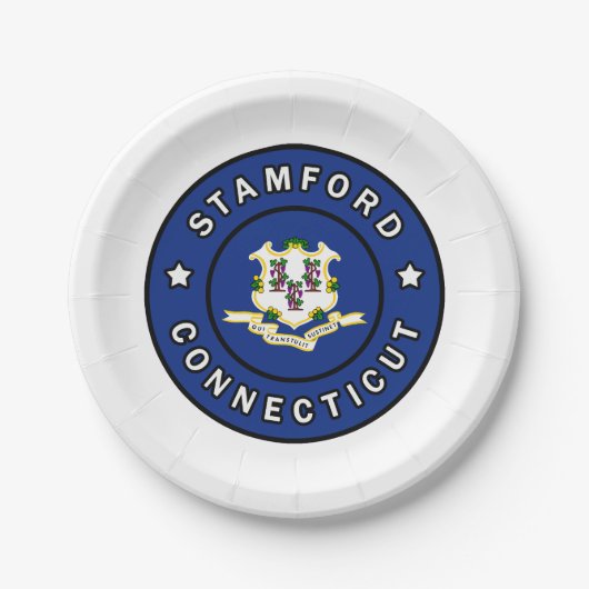 Stamford Connecticut Pappteller (Vorderseite)