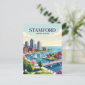 Stamford Connecticut Postkarte (Stehend Vorderseite)