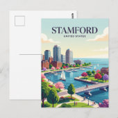Stamford Connecticut Postkarte (Vorne/Hinten)