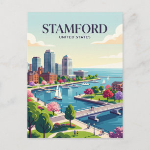 Stamford Connecticut Postkarte