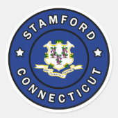 Stamford Connecticut Runder Aufkleber (Vorderseite)