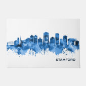 Stamford Connecticut Skyline Blue Fußmatte (Vorderseite)