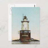 Stamford-Hafen-Leisten-Leuchtturm Postkarte (Vorne/Hinten)
