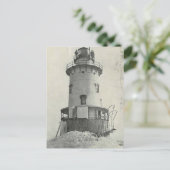 Stamford Harbour Ledge Lighthouse Postkarte (Stehend Vorderseite)