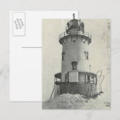 Stamford Harbour Ledge Lighthouse Postkarte (Vorne/Hinten)