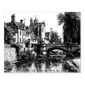 Stamford, Lincolnshire, Fluss Welland Gummistempel (Prägung)