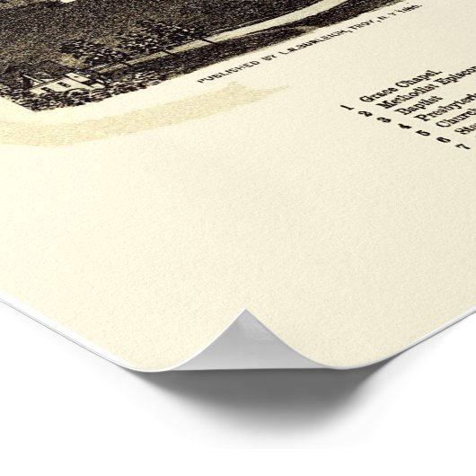 Stamford, NY Panoramic Map - 1890 Poster (Ecke)