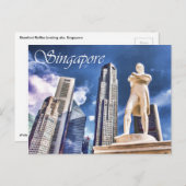 Stamford Raffles Landing Site and Statue Singapur Postkarte (Vorne/Hinten)