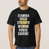 STAMINA, GESCHWINDIGKEIT, STÄRKE, WISDOM, POWER, M T-Shirt (Vorderseite)