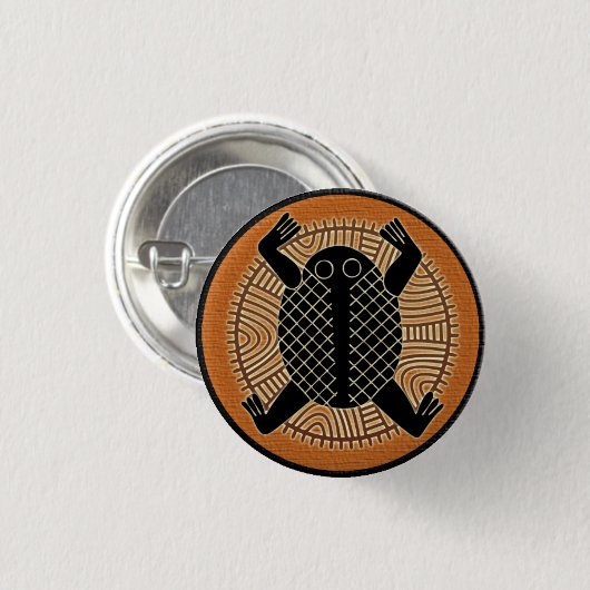 Stamm-Afrika-Taste Maskottschildkröte Button (Vorne & Hinten)