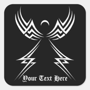 Stamm-Angel-Aufkleber Quadratischer Aufkleber