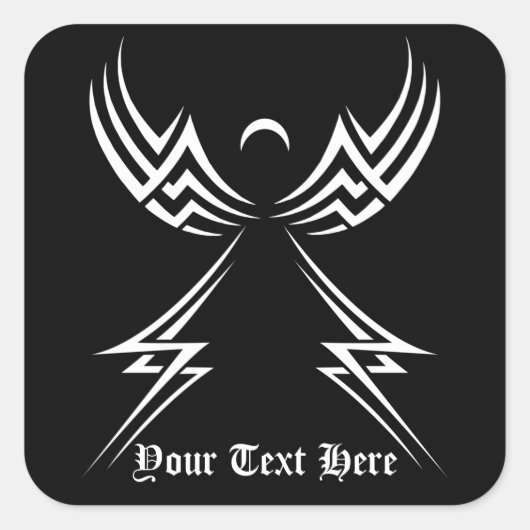 Stamm-Angel-Aufkleber Quadratischer Aufkleber (Vorderseite)