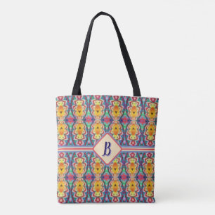 Stamm Boho Lila, grün, gelb und orange Tasche