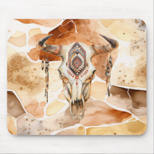 Stamm-Bull-Horns-Skull Mousepad