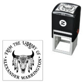 Stamm Bull Kuh Skull Feathers Bibliotheksname Permastempel (Beispiel)