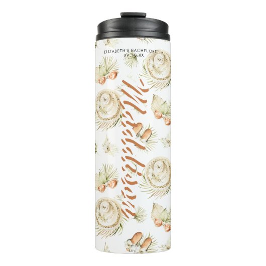 Stamm der Tropical Beach Bride | Bachelorette Mono Thermosbecher (Vorderseite)