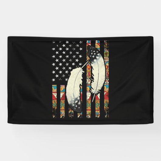 Stamm-Feather-Stolz der amerikanischen Flagge Banner (Horizontal)