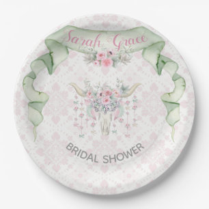 Stamm-Floral Bull Horns Pfeile Pink Minze Feminine Pappteller