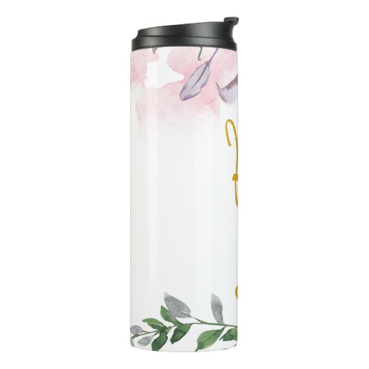 Stamm Floral und Imitate Gold mit Namen Thermosbecher (Nach links gedreht)