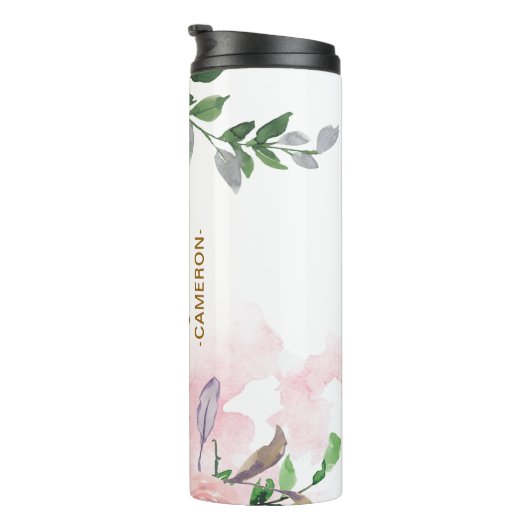 Stamm Floral und Imitate Gold mit Namen Thermosbecher (Nach rechts gedreht)