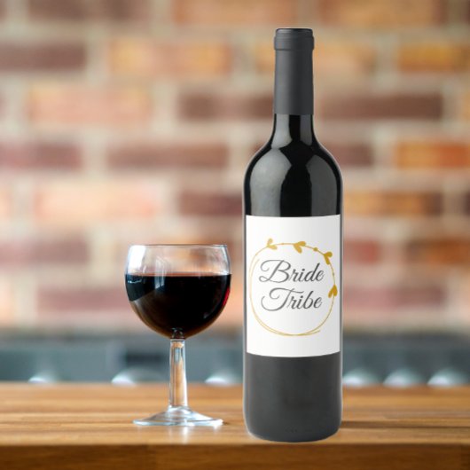 Stamm Golden Yellow Einfaches Herzkranz Weinetikett