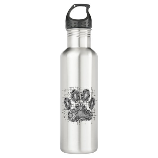 Stamm-Hund-Druck auf einem beschädigten Hintergrun Edelstahlflasche (Vorderseite)