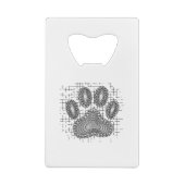 Stamm-Hund-Druck auf einem beschädigten Hintergrun Geldbeutel Flaschenöffner (Rückseite)