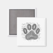 Stamm-Hund-Druck auf einem beschädigten Hintergrun Magnet (Vorderseite/Rückseite)