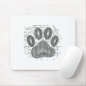 Stamm-Hund-Druck auf einem beschädigten Hintergrun Mousepad (Mit Mouse)