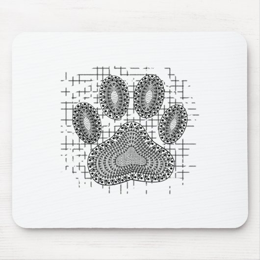 Stamm-Hund-Druck auf einem beschädigten Hintergrun Mousepad (Vorne)