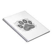 Stamm-Hund-Druck auf einem beschädigten Hintergrun Notizblock (Rechte Seite)